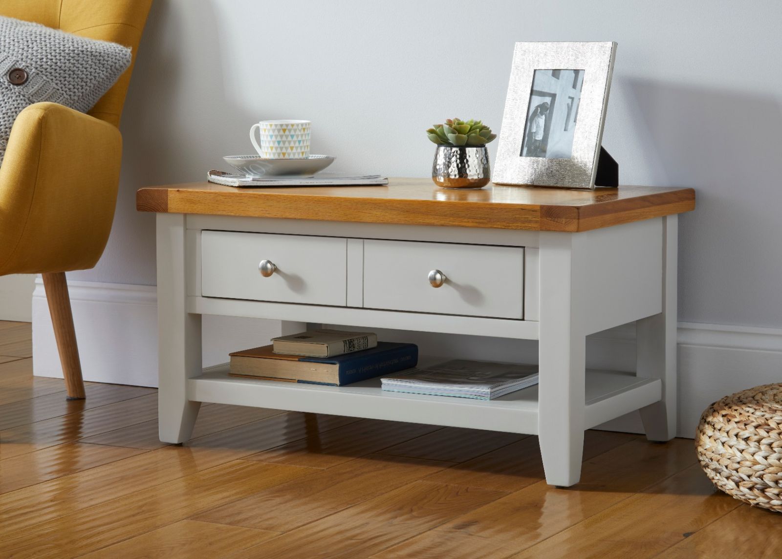 Cheshire Grey Painted Coffee Table with Drawer & Shelf - £30 OFF SUMMER SALE Cheshire Grey Painted Coffee Table with Drawer & Shelf - £30 OFF SUMMER SALE