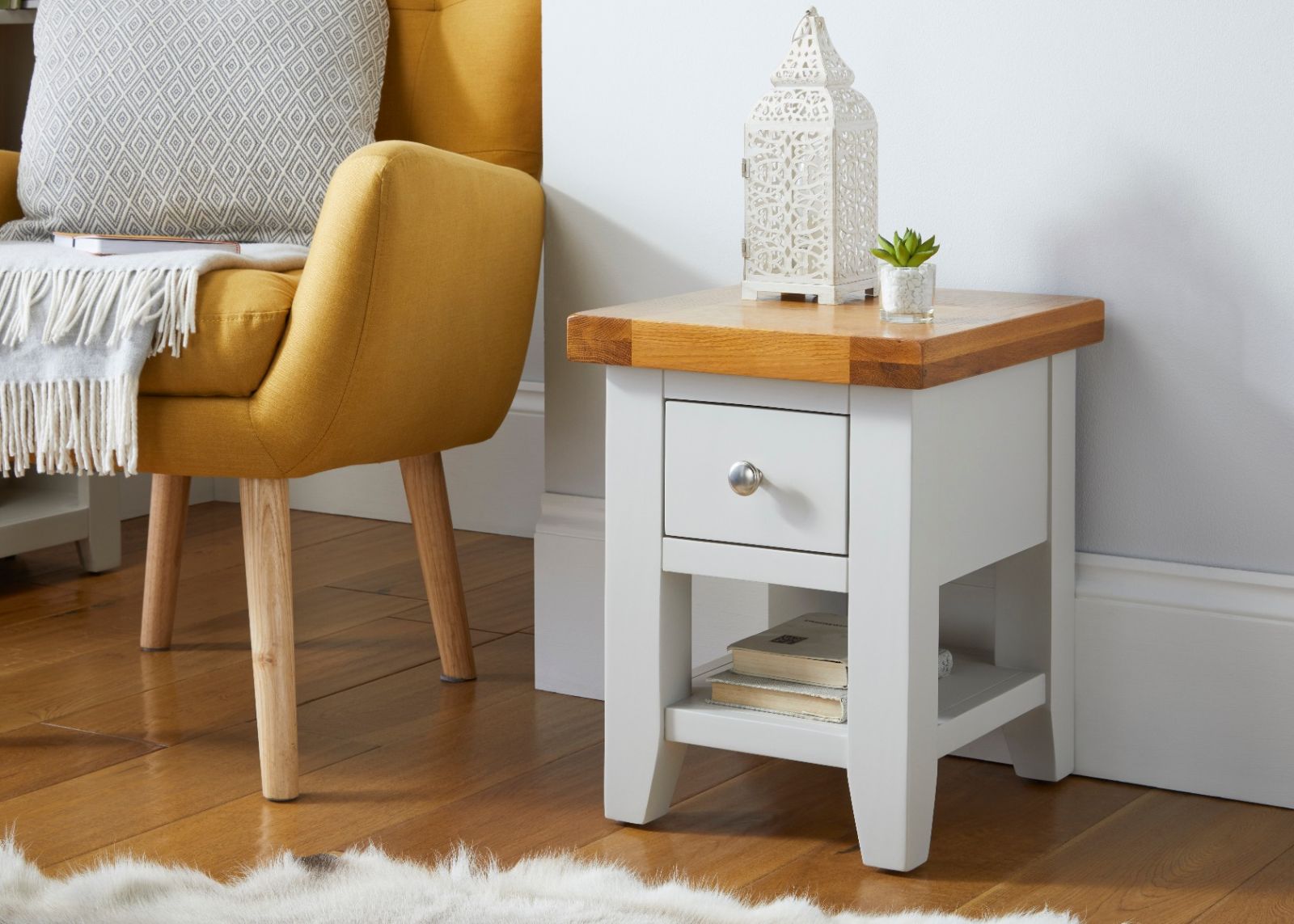 Cheshire Grey Painted Lamp Table with Drawer - SUMMER SALE Cheshire Grey Painted Lamp Table with Drawer - SUMMER SALE
