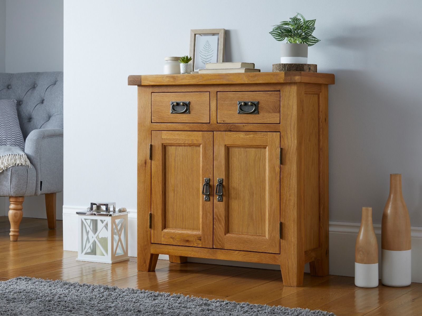 Country Oak Small 80cm Fully Assembled Sideboard - £50 OFF FLASH SALE Country Oak Small 80cm Fully Assembled Sideboard - £50 OFF FLASH SALE
