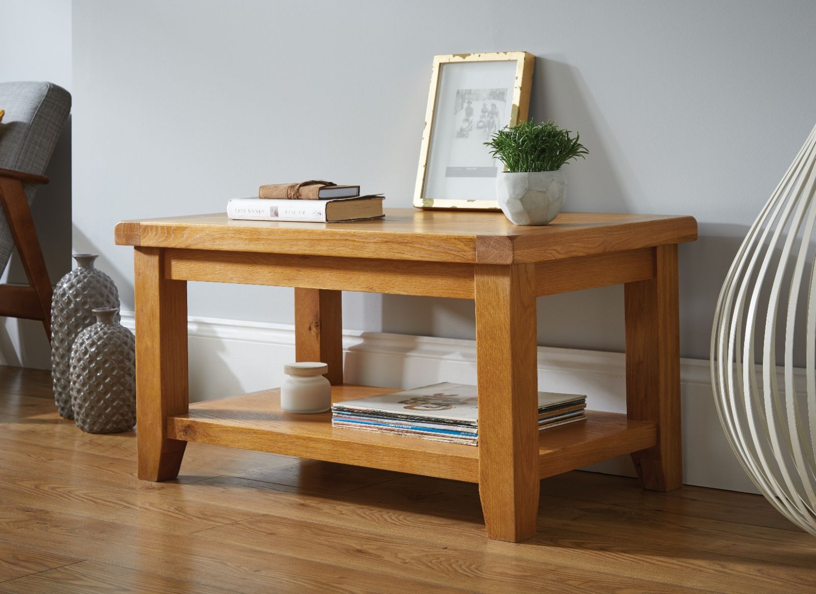 Country Oak Coffee Table with Shelf - SUMMER SALE Country Oak Coffee Table with Shelf - SUMMER SALE