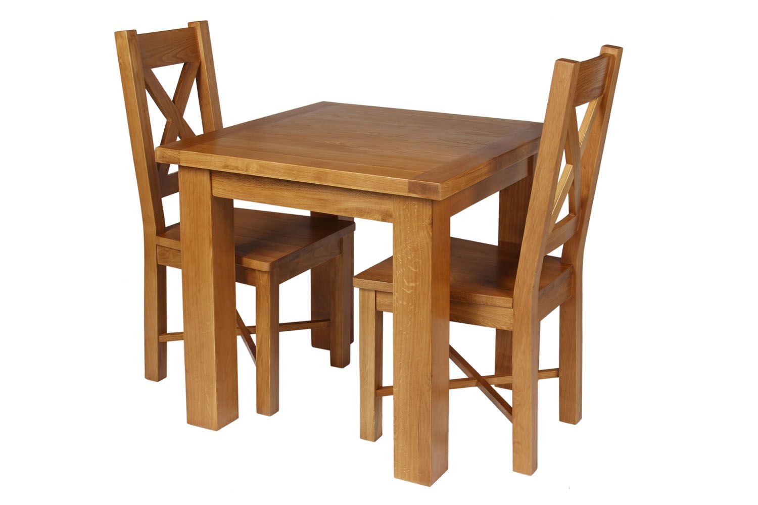 Country Oak 80cm Oak Table and 2 Grasmere Oak Seat Chair Set - SUMMER SALE Country Oak 80cm Oak Table and 2 Grasmere Oak Seat Chair Set - SUMMER SALE
