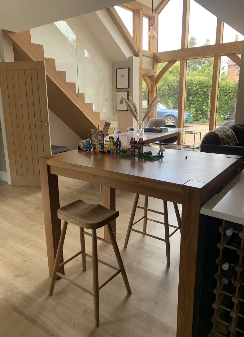 Country Oak 120cm X 80cm Tall Chunky Breakfast Bar Table - SUMMER SALE Country Oak 120cm X 80cm Tall Chunky Breakfast Bar Table - SUMMER SALE