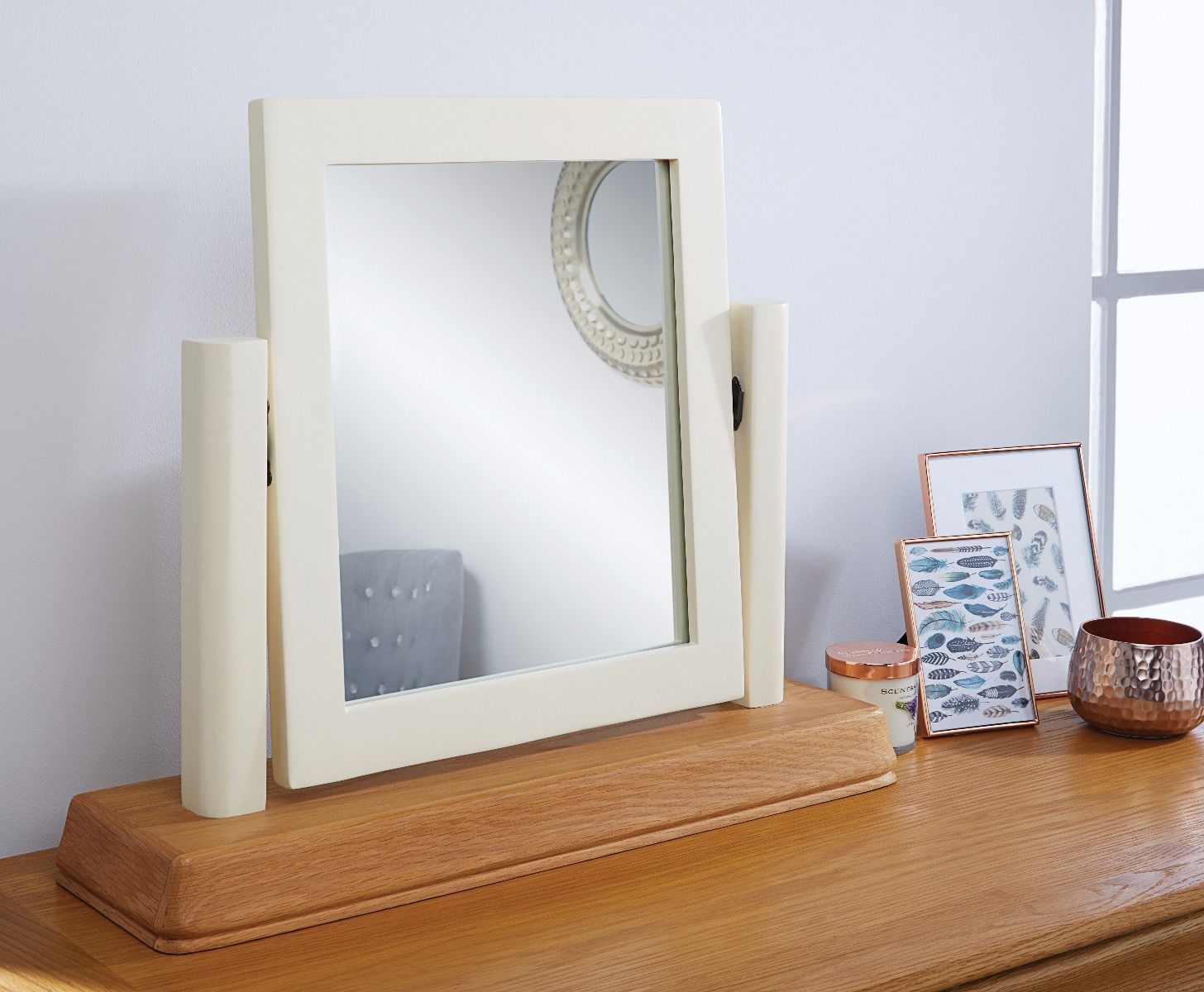 Farmhouse Country Oak Cream Painted Dressing Table Mirror - SUMMER MEGA DEAL Farmhouse Country Oak Cream Painted Dressing Table Mirror - SUMMER MEGA DEAL