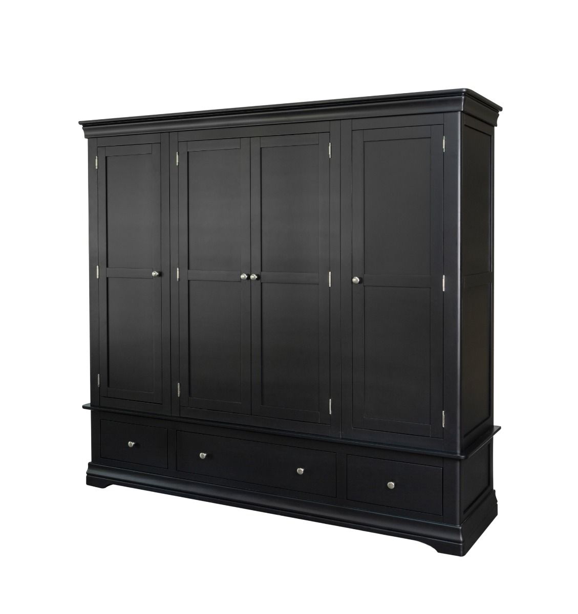 Toulouse Black Painted 4 Door Quad Extra Large Wardrobe - £300 OFF SUMMER SALE Toulouse Black Painted 4 Door Quad Extra Large Wardrobe - £300 OFF SUMMER SALE