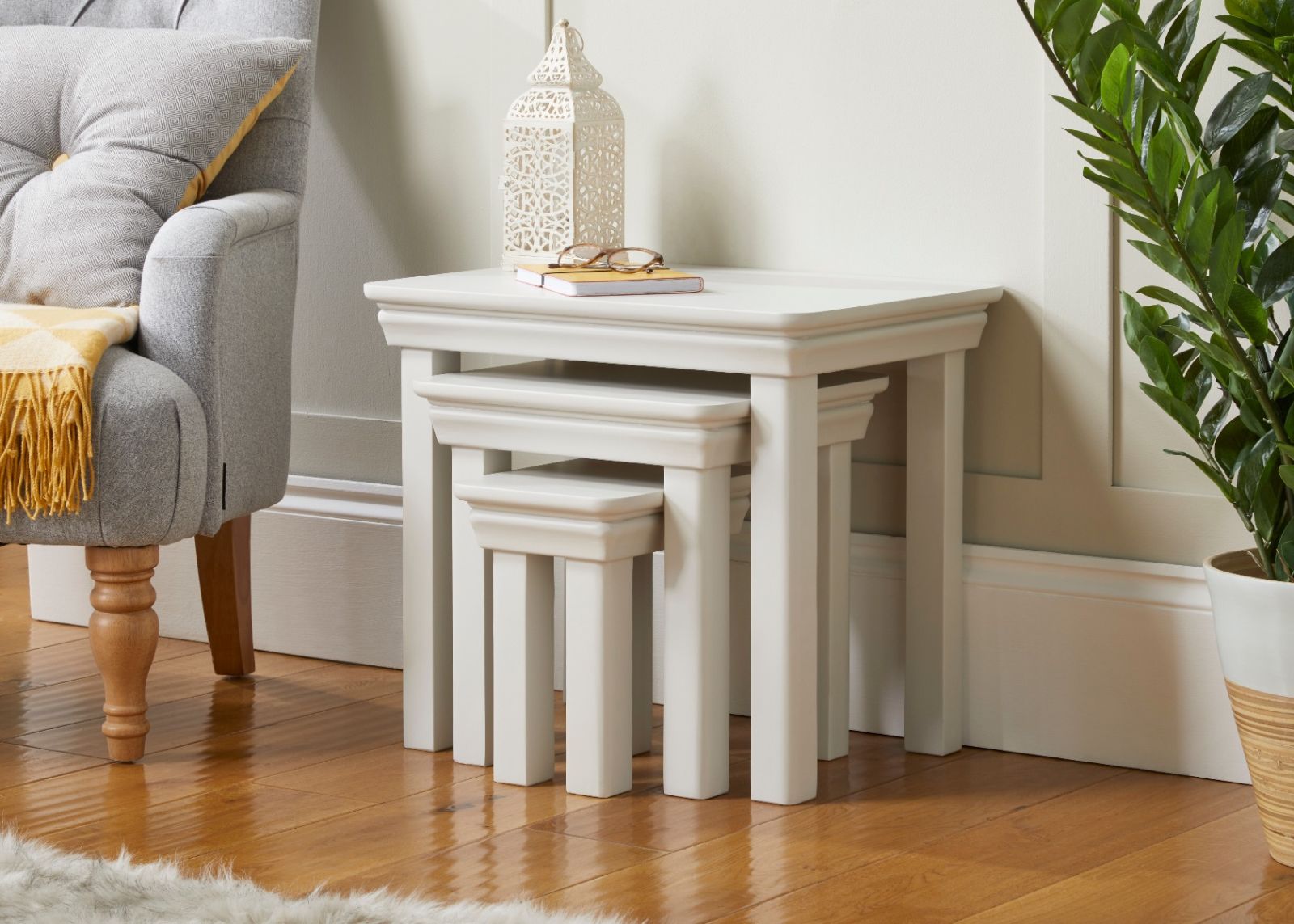 Toulouse Grey Painted Nest Of Three Tables - SUMMER SALE Toulouse Grey Painted Nest Of Three Tables - SUMMER SALE