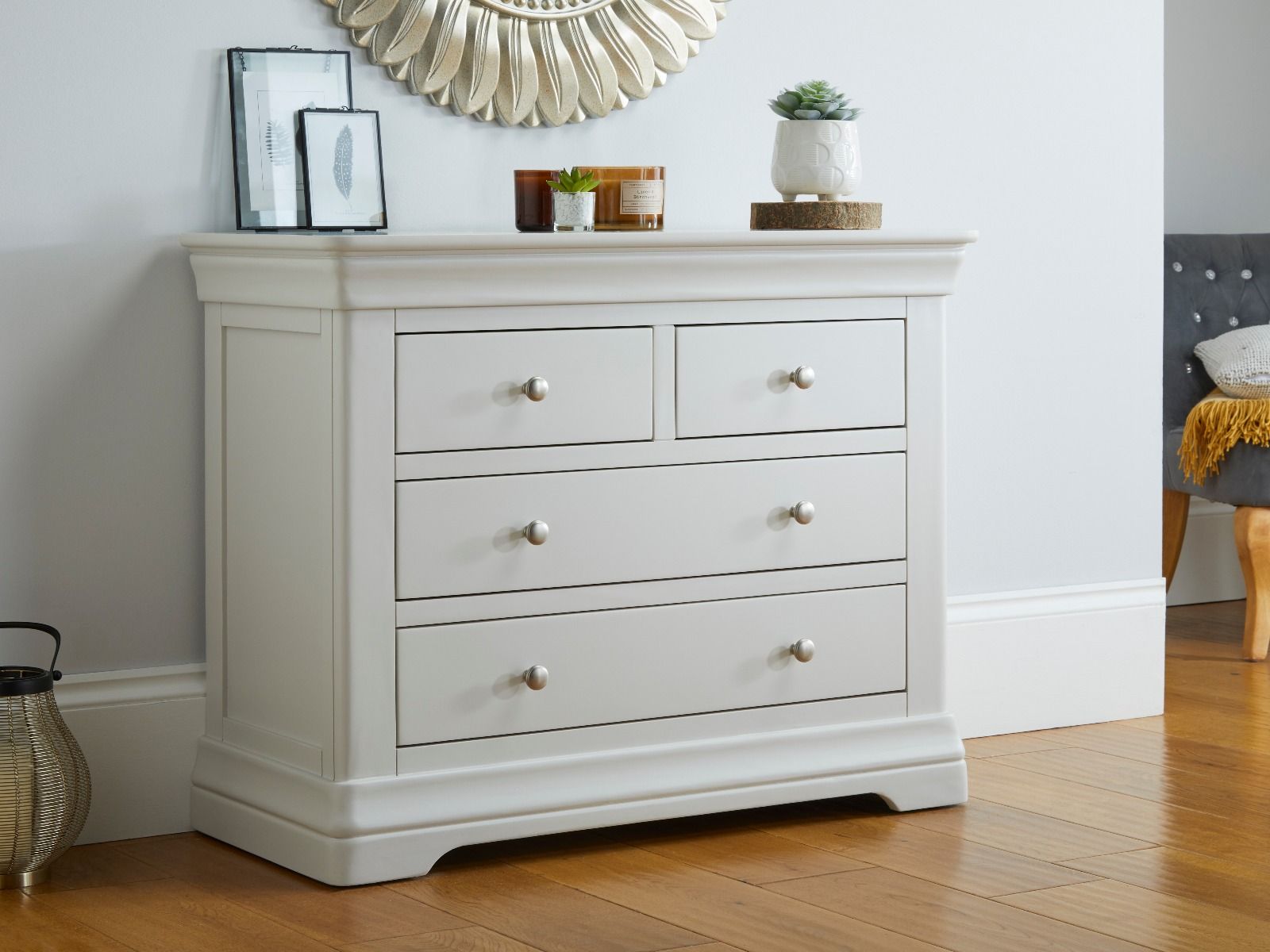 Toulouse Grey Painted 2 Over 2 Chest of Drawers - £90 OFF SUMMER SALE Toulouse Grey Painted 2 Over 2 Chest of Drawers - £90 OFF SUMMER SALE