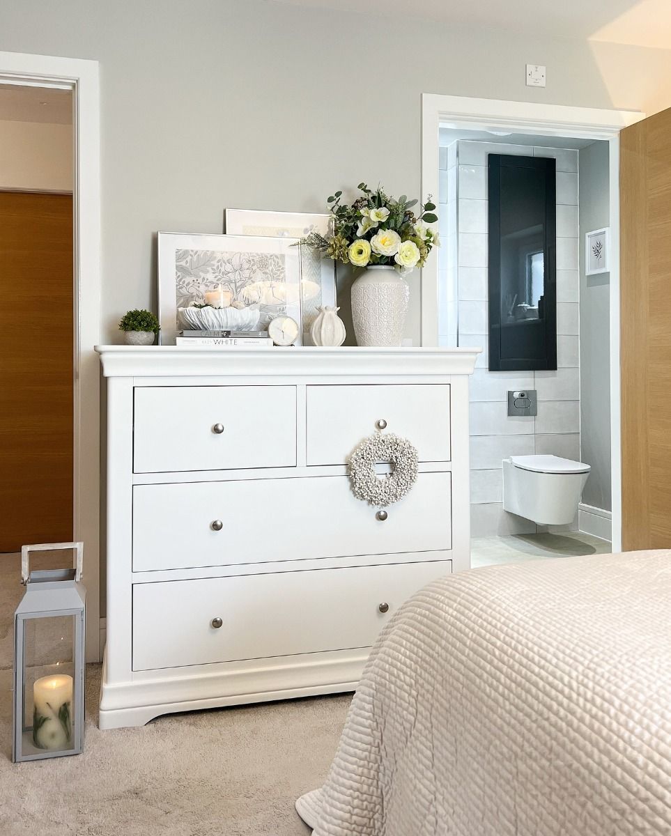Toulouse White Painted Large Grande 2 Over 2 Assembled Chest Drawers - £150 OFF SUMMER SALE