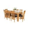 Cambridge 180cm Oak Dining Table 8 Chelsea Brown Leather Oak Chair Set - SUMMER SALE - 2 Cambridge 180cm Oak Dining Table 8 Chelsea Brown Leather Oak Chair Set - SUMMER SALE - 2