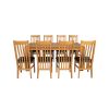 Cambridge 180cm Oak Dining Table 8 Chelsea Brown Leather Oak Chair Set - SUMMER SALE - 6 Cambridge 180cm Oak Dining Table 8 Chelsea Brown Leather Oak Chair Set - SUMMER SALE - 6