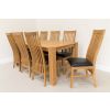 1.8m Cambridge Oak Table and 8 Lichfield Black Leather Dining Chairs Set - 2 1.8m Cambridge Oak Table and 8 Lichfield Black Leather Dining Chairs Set - 2
