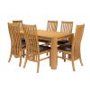 Cambridge 140cm Oak Table 6 Lichfield Brown Leather Chair Set - 2 Cambridge 140cm Oak Table 6 Lichfield Brown Leather Chair Set - 2