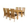 Cambridge 140cm Oak Table 6 Lichfield Brown Leather Chair Set - 3 Cambridge 140cm Oak Table 6 Lichfield Brown Leather Chair Set - 3