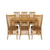 Cambridge 140cm Oak Table 6 Lichfield Brown Leather Chair Set - 4 Cambridge 140cm Oak Table 6 Lichfield Brown Leather Chair Set - 4
