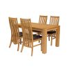 Cambridge 140cm Oak Table 6 Lichfield Brown Leather Chair Set - 8 Cambridge 140cm Oak Table 6 Lichfield Brown Leather Chair Set - 8