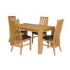 Cambridge 140cm Oak Table 6 Lichfield Brown Leather Chair Set - 9 Cambridge 140cm Oak Table 6 Lichfield Brown Leather Chair Set - 9