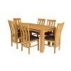 Oak Dining Set Cambridge 140cm Oak Table 6 Churchill Brown Leather Chairs - SUMMER SALE - 2 Oak Dining Set Cambridge 140cm Oak Table 6 Churchill Brown Leather Chairs - SUMMER SALE - 2