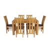 Oak Dining Set Cambridge 140cm Oak Table 6 Churchill Brown Leather Chairs - SUMMER SALE - 5 Oak Dining Set Cambridge 140cm Oak Table 6 Churchill Brown Leather Chairs - SUMMER SALE - 5