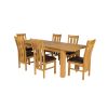 Caravella 230cm Extending Oak Table 8 Churchill Brown Leather Oak Chair Set - 7 Caravella 230cm Extending Oak Table 8 Churchill Brown Leather Oak Chair Set - 7