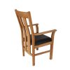 Churchill Brown Leather Oak Carver Dining Chair - £20 OFF SUMMER SALE - 8