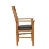 Churchill Brown Leather Oak Carver Dining Chair - £20 OFF SUMMER SALE - 9