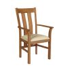 Churchill Cream Leather Oak Carver Dining Chair - SUMMER SALE - 3 Churchill Cream Leather Oak Carver Dining Chair - SUMMER SALE - 3