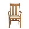 Churchill Cream Leather Oak Carver Dining Chair - SUMMER SALE - 4 Churchill Cream Leather Oak Carver Dining Chair - SUMMER SALE - 4
