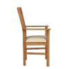 Churchill Cream Leather Oak Carver Dining Chair - SUMMER SALE - 5 Churchill Cream Leather Oak Carver Dining Chair - SUMMER SALE - 5