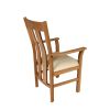 Churchill Cream Leather Oak Carver Dining Chair - SUMMER SALE - 7 Churchill Cream Leather Oak Carver Dining Chair - SUMMER SALE - 7