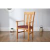 Churchill Red Leather Oak Carver Dining Chair - SUMMER SALE - 2 Churchill Red Leather Oak Carver Dining Chair - SUMMER SALE - 2