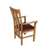 Churchill Red Leather Oak Carver Dining Chair - SUMMER SALE - 7 Churchill Red Leather Oak Carver Dining Chair - SUMMER SALE - 7