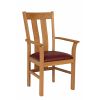 Churchill Red Leather Oak Carver Dining Chair - SUMMER SALE - 3 Churchill Red Leather Oak Carver Dining Chair - SUMMER SALE - 3