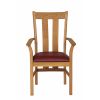 Churchill Red Leather Oak Carver Dining Chair - SUMMER SALE - 4 Churchill Red Leather Oak Carver Dining Chair - SUMMER SALE - 4