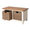 Country Cottage Cream Painted Oak Shoe Storage Bench with 2 Baskets - 25% OFF FLASH SALE - 9 Country Cottage Cream Painted Oak Shoe Storage Bench with 2 Baskets - 25% OFF FLASH SALE - 9