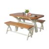 140cm Cream Painted Country Oak Dining Table Oval Corners - £80 OFF SUMMER SALE - 5
