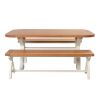 Country Oak 180cm cream painted dining table pair 160cm cross leg benches - SUMMER SALE - 3 Country Oak 180cm cream painted dining table pair 160cm cross leg benches - SUMMER SALE - 3