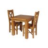 Country Oak 80cm Oak Table and 2 Grasmere Oak Seat Chair Set - SUMMER SALE - 2 Country Oak 80cm Oak Table and 2 Grasmere Oak Seat Chair Set - SUMMER SALE - 2
