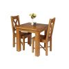 Country Oak 80cm Oak Table and 2 Grasmere Oak Seat Chair Set - SUMMER SALE - 4 Country Oak 80cm Oak Table and 2 Grasmere Oak Seat Chair Set - SUMMER SALE - 4