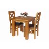 Country Oak 80cm Oak Table and 2 Windermere Brown Leather Chair Set - SUMMER SALE - 4 Country Oak 80cm Oak Table and 2 Windermere Brown Leather Chair Set - SUMMER SALE - 4