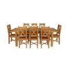 Country Oak 230cm Extending Oak Table and 8 Grasmere Timber Seat Chair Set - 3 Country Oak 230cm Extending Oak Table and 8 Grasmere Timber Seat Chair Set - 3