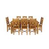 Country Oak 230cm Extending Oak Table and 8 Grasmere Timber Seat Chair Set - 6 Country Oak 230cm Extending Oak Table and 8 Grasmere Timber Seat Chair Set - 6