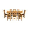 Country Oak 230cm Cross Leg Oval Table and 8 Grasmere Brown Leather Chairs - 3 Country Oak 230cm Cross Leg Oval Table and 8 Grasmere Brown Leather Chairs - 3