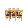 Country Oak 230cm Cross Leg Oval Table and 6 Windermere Brown Leather Chairs - 6 Country Oak 230cm Cross Leg Oval Table and 6 Windermere Brown Leather Chairs - 6