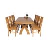 Country Oak 230cm Cross Leg Oval Table and 8 Chelsea Timber Seat Chairs - 7 Country Oak 230cm Cross Leg Oval Table and 8 Chelsea Timber Seat Chairs - 7