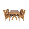 Country Oak 230cm Cross Leg Oval Table and 8 Chelsea Timber Seat Chairs - 3 Country Oak 230cm Cross Leg Oval Table and 8 Chelsea Timber Seat Chairs - 3