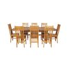 Country Oak 230cm Cross Leg Oval Table and 8 Chelsea Timber Seat Chairs - 5 Country Oak 230cm Cross Leg Oval Table and 8 Chelsea Timber Seat Chairs - 5