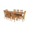 Country Oak 230cm Cross Leg Oval Table and 8 Chelsea Timber Seat Chairs - 6 Country Oak 230cm Cross Leg Oval Table and 8 Chelsea Timber Seat Chairs - 6