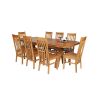 Country Oak 230cm Cross Leg Oval Table and 8 Chelsea Timber Seat Chairs - 2 Country Oak 230cm Cross Leg Oval Table and 8 Chelsea Timber Seat Chairs - 2