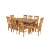 Country Oak 230cm Cross Leg Oval Table and 8 Chelsea Timber Seat Chairs - 8 Country Oak 230cm Cross Leg Oval Table and 8 Chelsea Timber Seat Chairs - 8