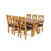 Country Oak 230cm Cross Leg Table and 6 Grasmere Brown Leather Chairs - SUMMER SALE - 4 Country Oak 230cm Cross Leg Table and 6 Grasmere Brown Leather Chairs - SUMMER SALE - 4