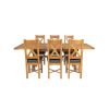 Country Oak 230cm Cross Leg Table and 6 Grasmere Brown Leather Chairs - SUMMER SALE - 6 Country Oak 230cm Cross Leg Table and 6 Grasmere Brown Leather Chairs - SUMMER SALE - 6